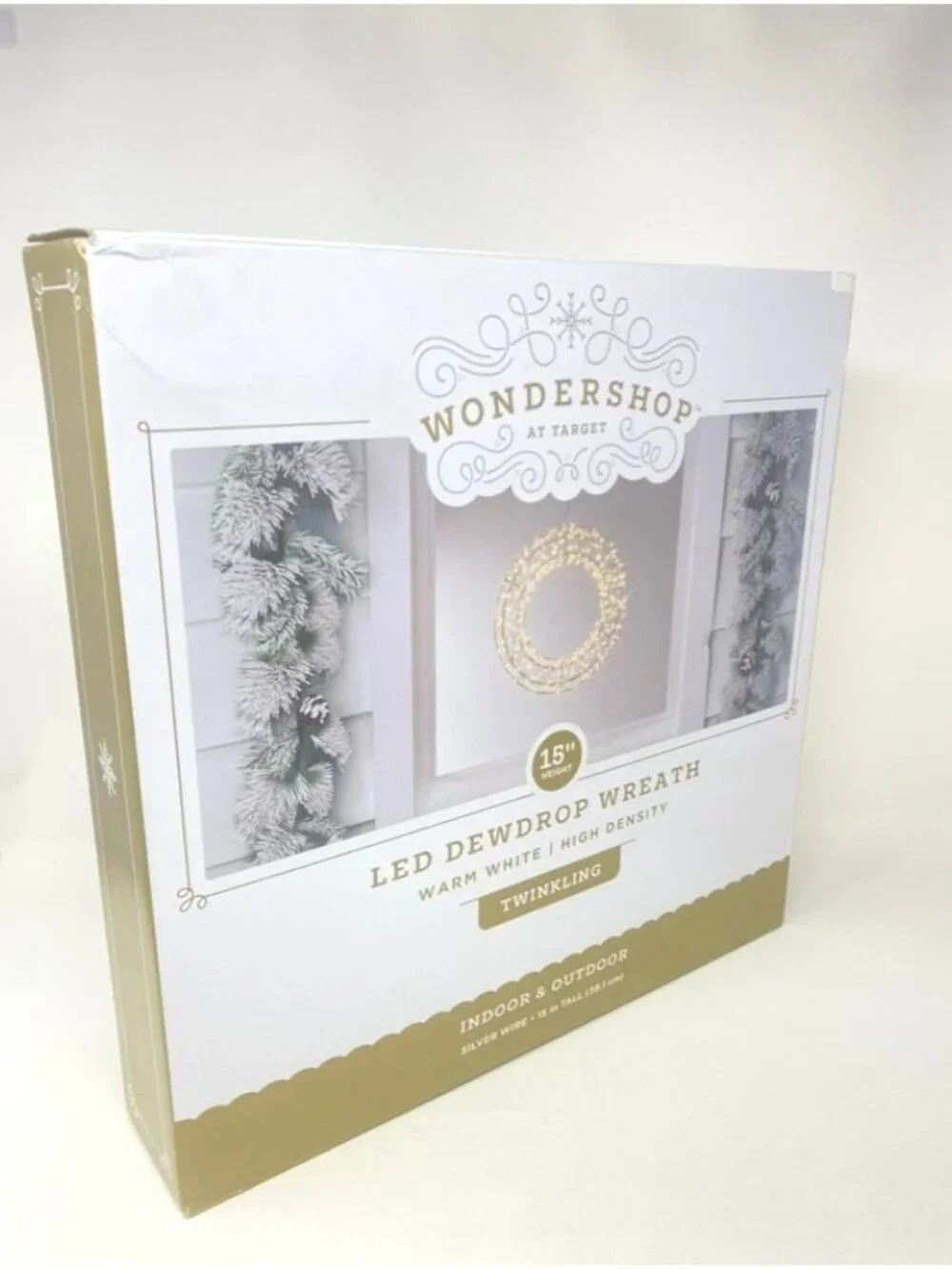 Target Christmas Hanging Wreath Twinkling Dewdrop Lights Warm White Wondershop™